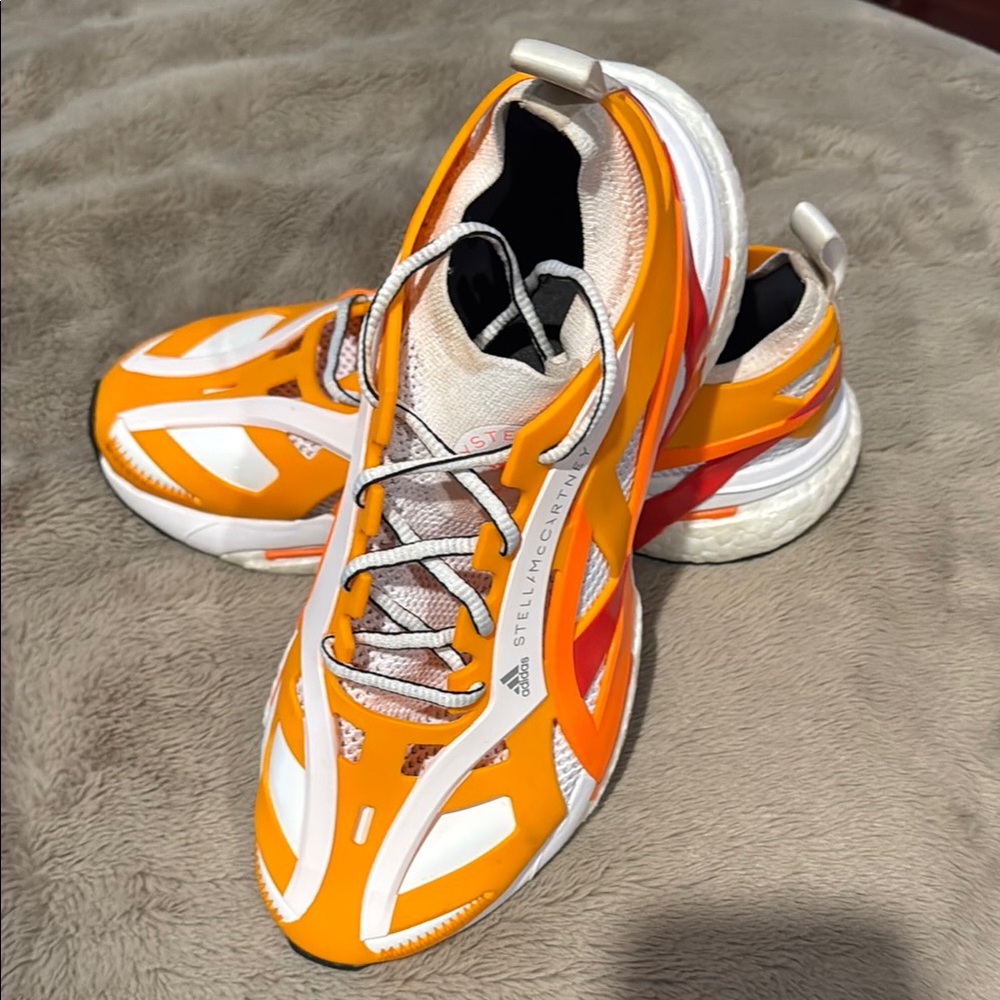 Stella McCartney x Adidas Orange/White Sneakers